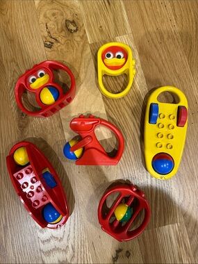 Vintage LEGO Duplo Baby Rattles and Pull Toys (Set of 6)